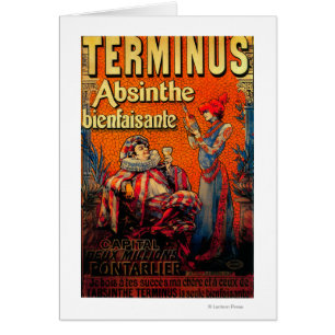 Cartão Terminus Absinthe Vintage PosterEurope