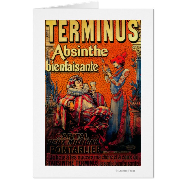 Cartão Terminus Absinthe Vintage PosterEurope (Frente)