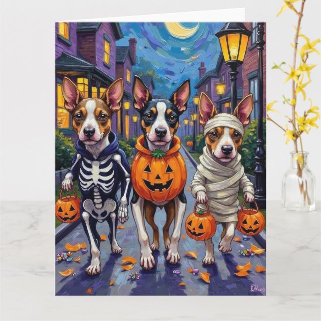 Cartão Ternos de Halloween para Cães Terrier da Baía de C (Flor Amarela)