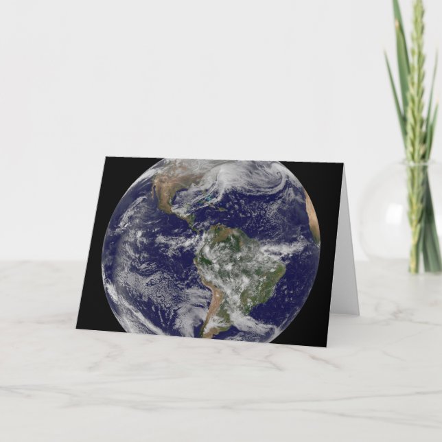 Cartão Terra De cheio Mostrando Uma Tempestade De Inverno (Frente)