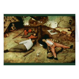 Cartão Terra de Cockaigne por Pieter Bruegel a pessoa