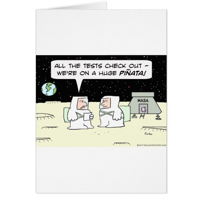 Cartão terra do pinata da lua da NASA dos astronautas (Frente)