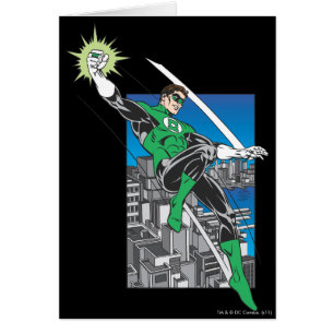 Cartão Terra dos Lanternas Verdes na Cidade