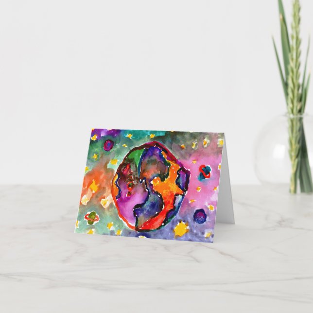 Cartão Terra por Alicia Hanson, idade 10 (Frente)