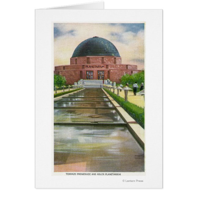 Cartão Terrazo Promenade View do Planetário Adler (Frente)