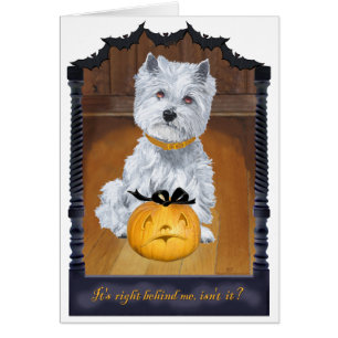 Cartão Terrier Branco do West Highland HALLOWEEN