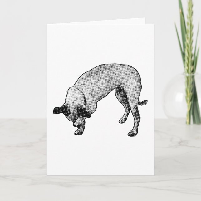 Cartão Terrier Desenhado à Tinta Olá (Frente)