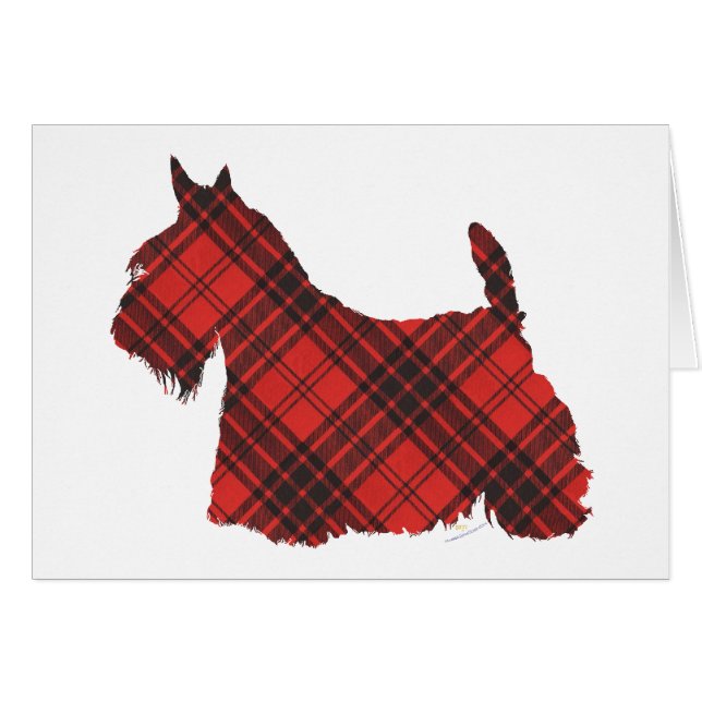 Cartão Terrier Escocês Maxwell Tartan (Frente Horizontal)