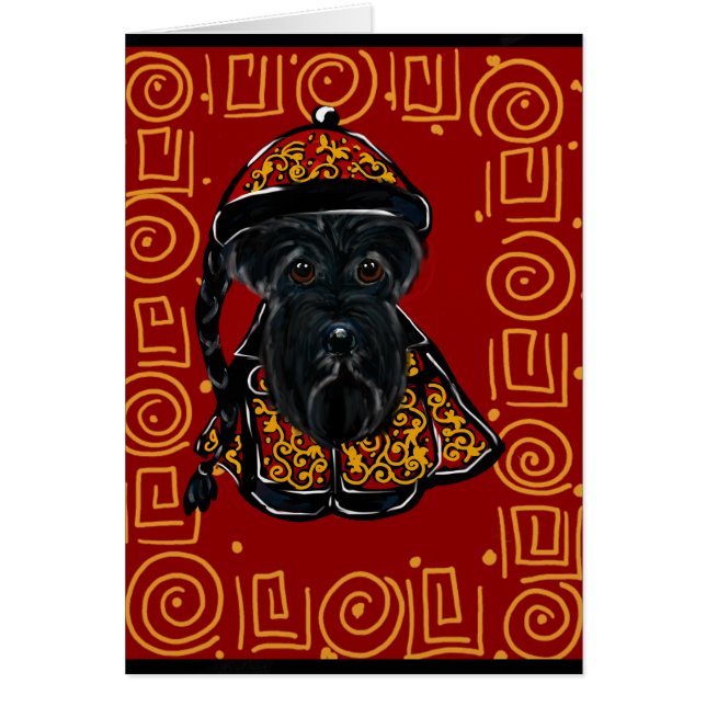 Cartão Terrier Escocês Preto - Ano do Cão (Frente)