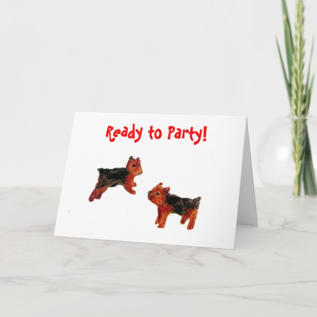 Cartão Terrier Fun Dog Art (Frente)