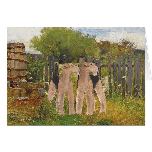 Cartão Terriers na Fazenda (Frente Horizontal)