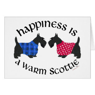 Cartão Terriers Negros Escocesos Felicidade