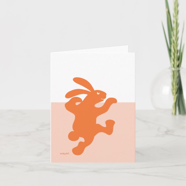 Cartão Terrifically Orange Rabbit! (Frente)