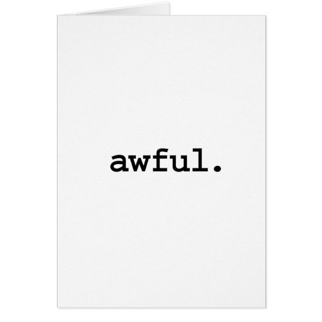 Cartão terrível (Frente)