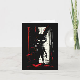 Cartão Terror Coelho Mau Slasher Porta Assustadora Alt G