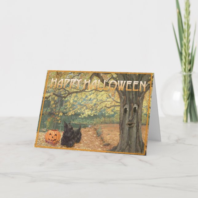 Cartão Terrorista Escocês no Halloween (Frente)