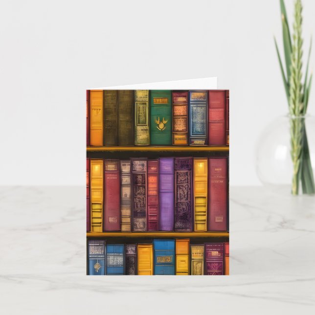 Cartão Tesouros literários - Livros antigos clássicos (Frente)