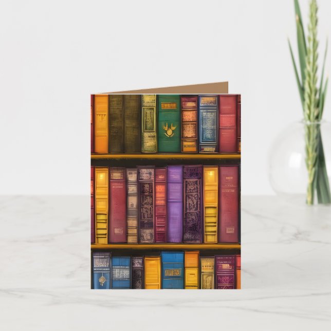 Cartão Tesouros literários - Livros antigos clássicos (Frente)