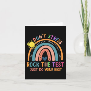 Cartão Test Day Rock The Test Rainbow Gifts Teacher Stuac