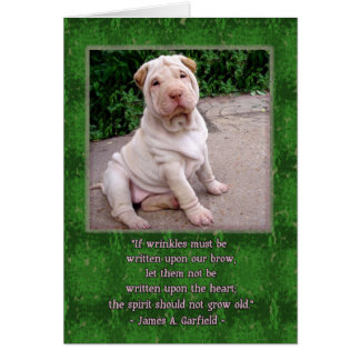 Cartão Testa enrugada