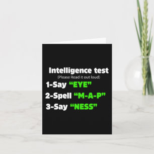 Cartão Teste de Inteligência do Dia Diz Olho M A P Ness P
