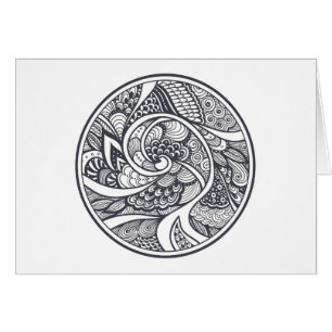 Cartão Teste padrão abstrato no estilo do Zen-Doodle