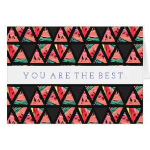 Cartão Teste padrão abstrato tirado mão da melancia