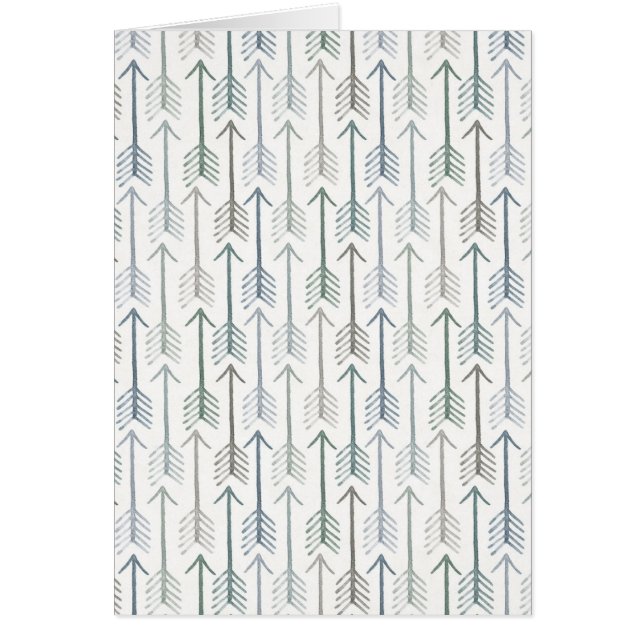 Cartão Teste padrão da seta do Wanderlust da aguarela (Frente)