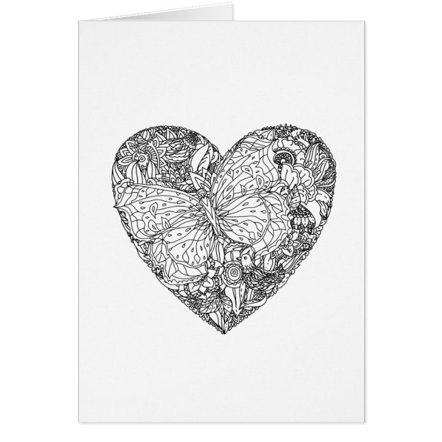 Cartão Teste padrão do coração da borboleta (Frente)