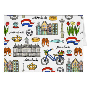 Cartão Teste padrão do Doodle de Netherland