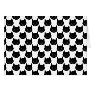 Cartão Teste padrão do gato preto