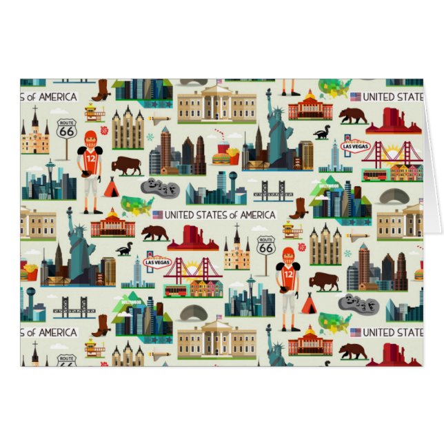 Cartão Teste padrão dos símbolos dos Estados Unidos (Frente Horizontal)