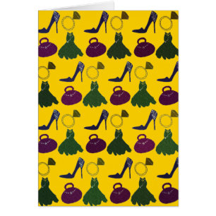 Cartão Teste padrão feminino bonito do roupa