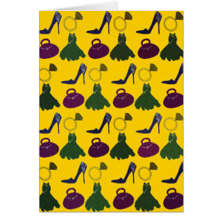 Cartão Teste padrão feminino bonito do roupa