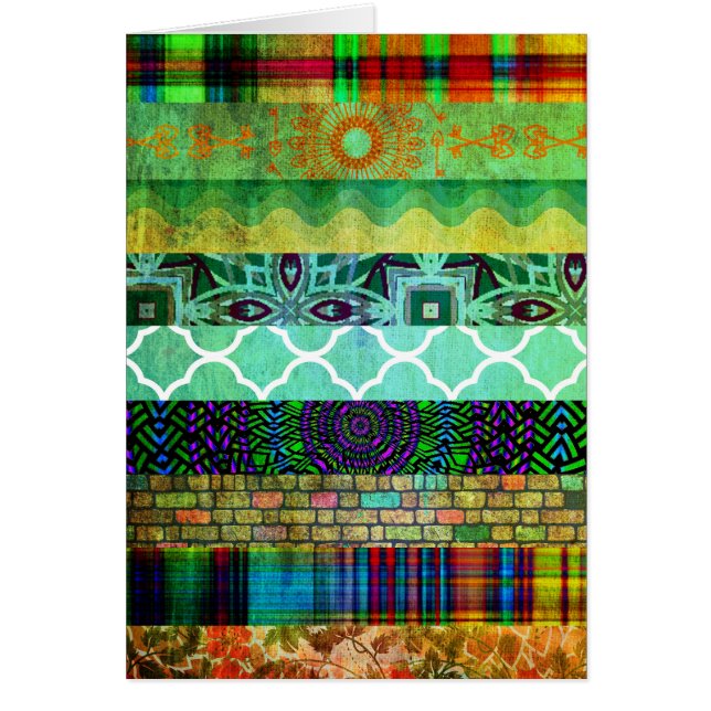Cartão Teste padrão listrado boémio abstrato bonito (Frente)