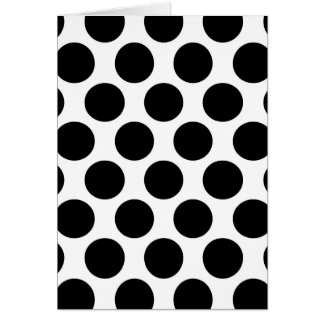 Cartão Teste padrão preto e branco de Polkadot