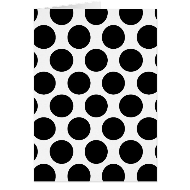 Cartão Teste padrão preto e branco de Polkadot (Frente)