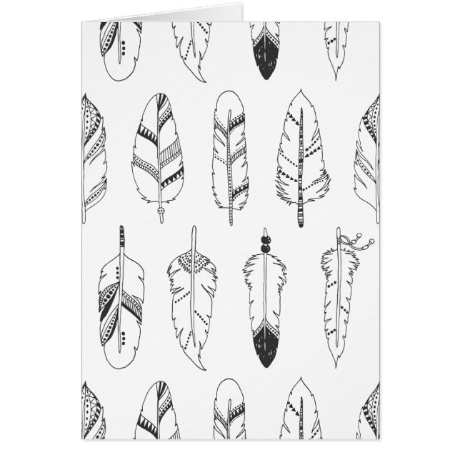 Cartão Teste padrão retro inspirado da pena (Frente)