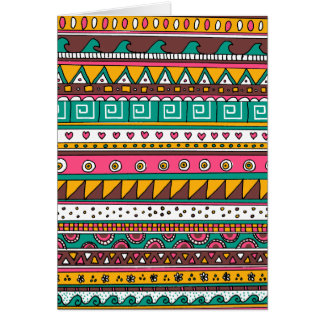 Cartão Teste padrão tribal colorido