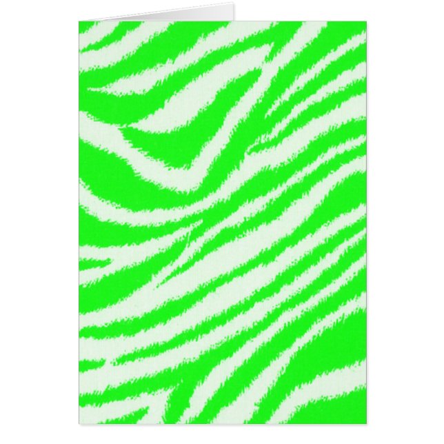 Cartão Teste padrão verde de néon da zebra (Frente)