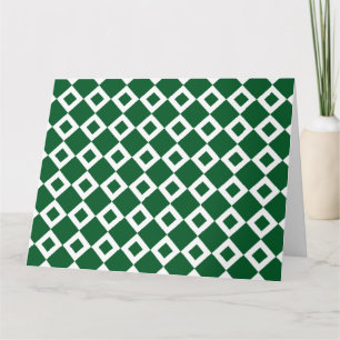 Cartão Teste padrão verde e branco do diamante