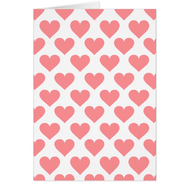 Cartão Teste padrão vermelho do coração (Frente)