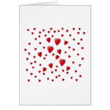 Teste padrão vermelho e branco de corações do amor