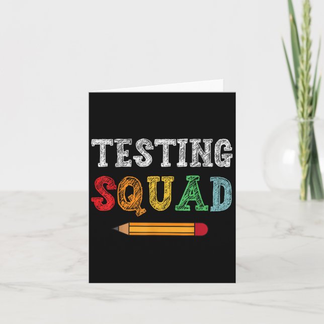 Cartão Testing Squad Costume Test Day Teacher Student Fun (Frente)