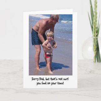 Cartão Testing the surf with Dad