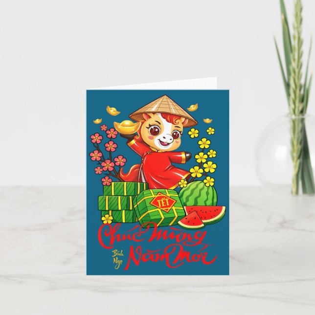 Cartão Tet 2026 Year Of The Horse Vietnamese Lunar New Ye (Frente)