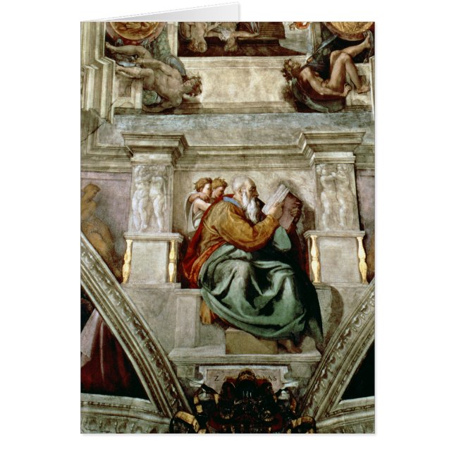 Cartão Teto da capela de Sistine, 1508-12 (Frente)