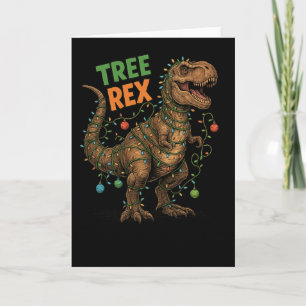 Cartão Teto de Natal do Dinossauro de Férias de "árvore R