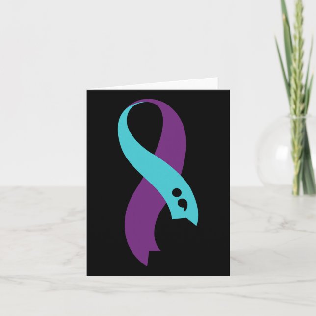 Cartão Teto Roxo - Fita Semicolão - Prevenção Suicida Aw (Frente)