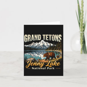 Cartão Teton grande vintage lago jenny parque nacional